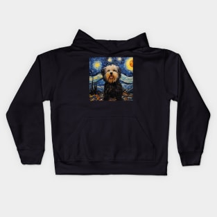 Puli Dog Painted in The Starry Night style Kids Hoodie